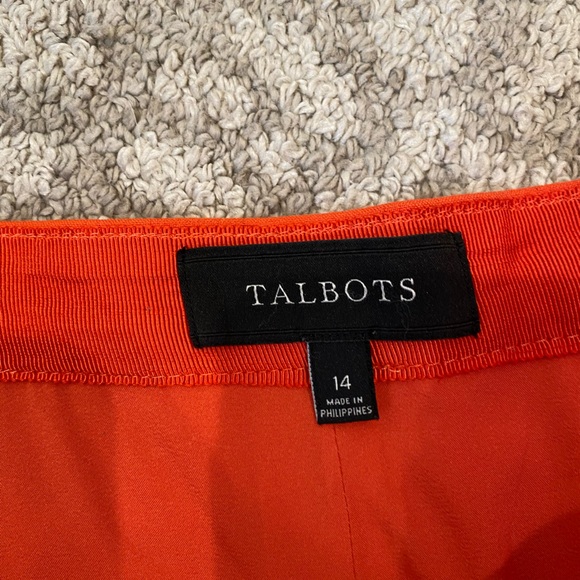 Talbots orange Zipper pencil skirt Size 14 - Picture 2 of 3